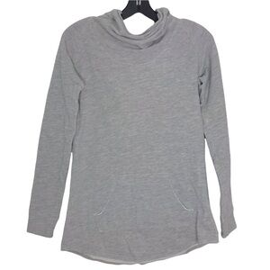 LUCY Pullover Hoodie Gray Cowl Neck Hooded Sweatshirt Sweater XSMALL